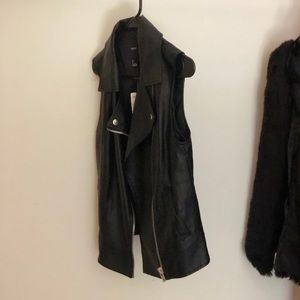 Forever 21 faux leather moto vest
